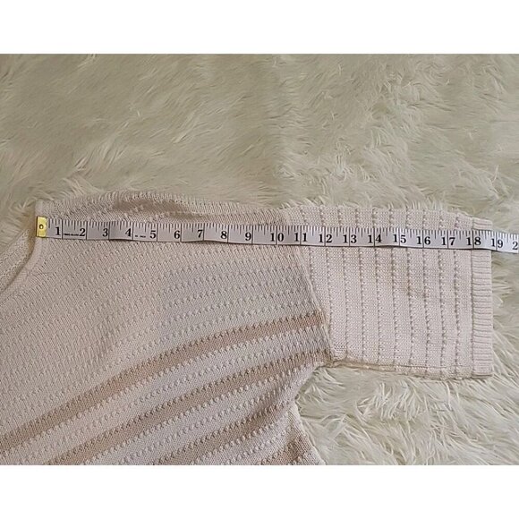 Time and True Sweater Short Sleeved Cotton Womens Small Striped Loose Fit EUC - Picture 10 of 10